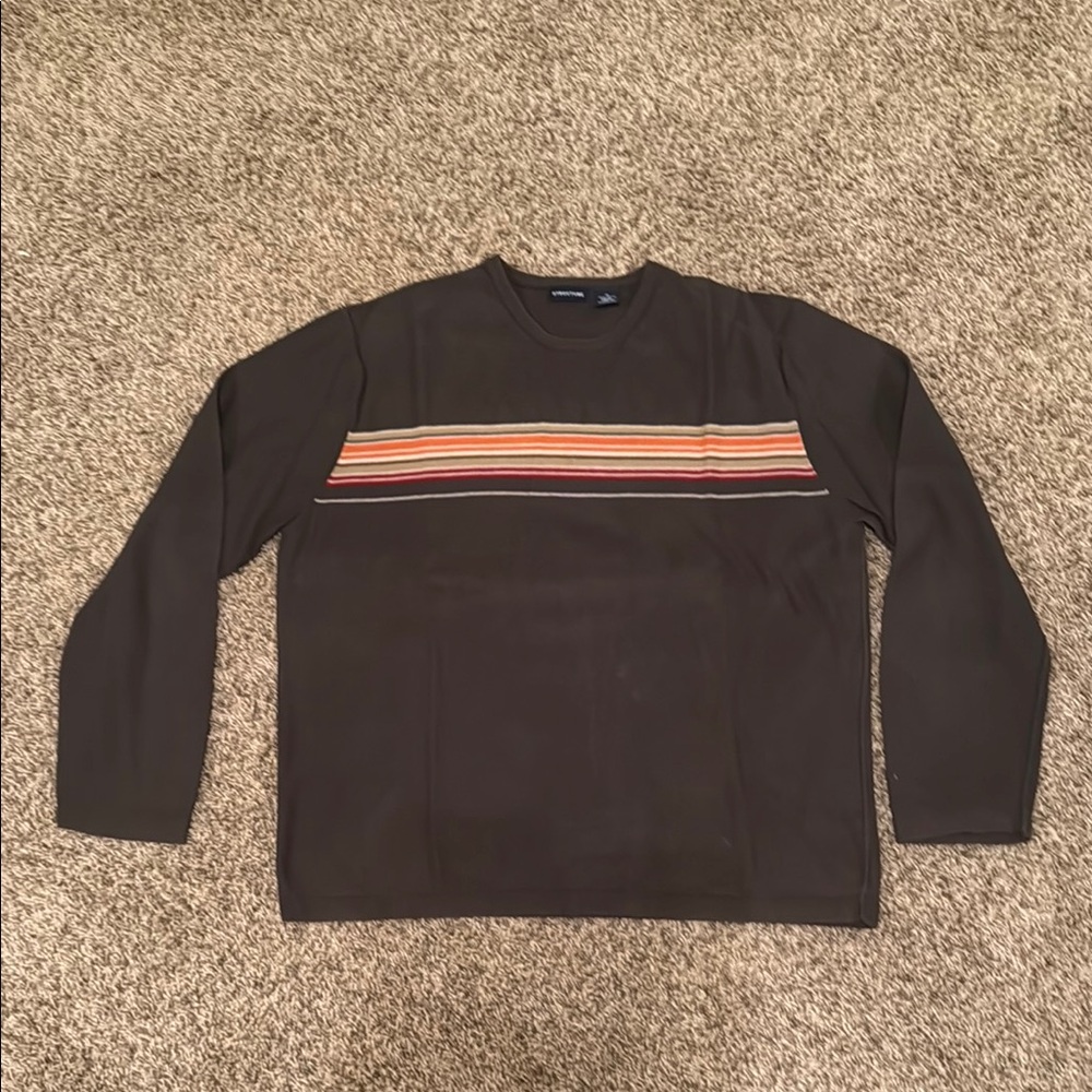 Structure Men's army green Striped light Sweater